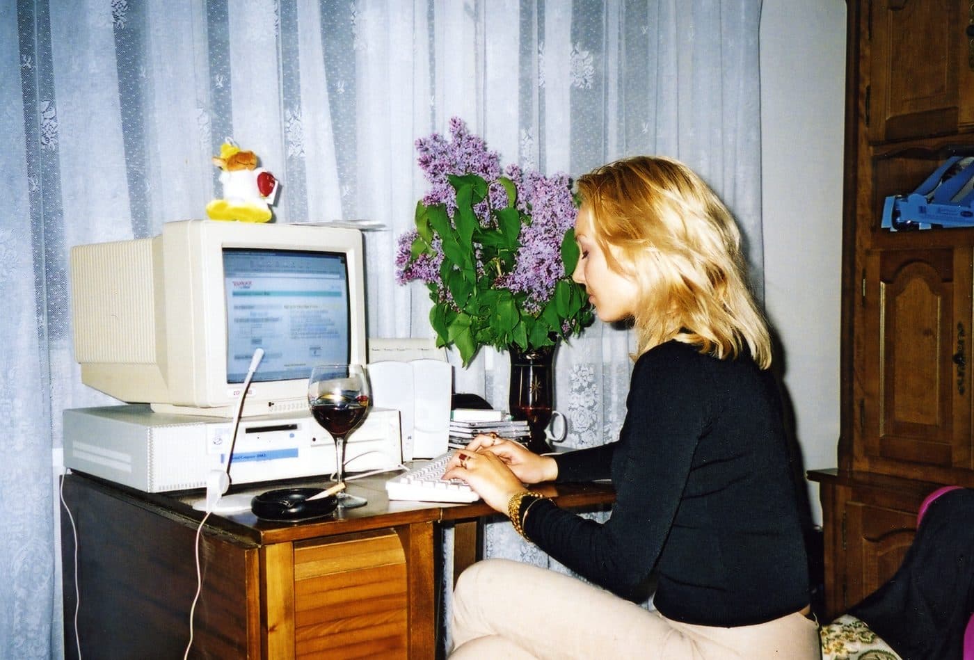 Mady working at her computer